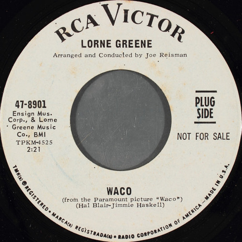 Lorne Greene - Waco (7", Single, Promo)
