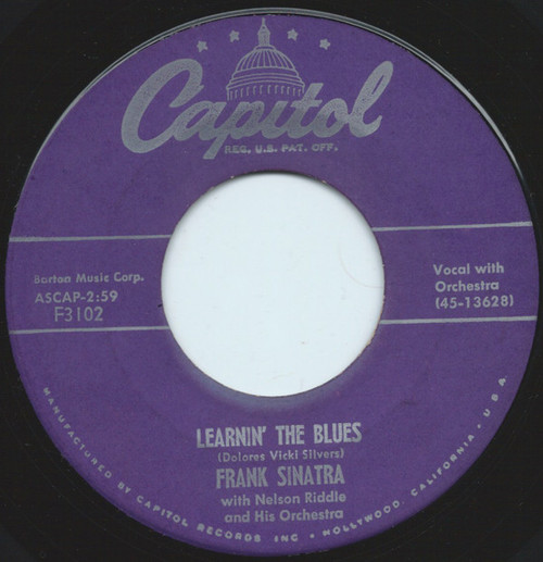 Frank Sinatra - Learnin' The Blues / If I Had Three Wishes - Capitol Records - F3102 - 7" 718351263
