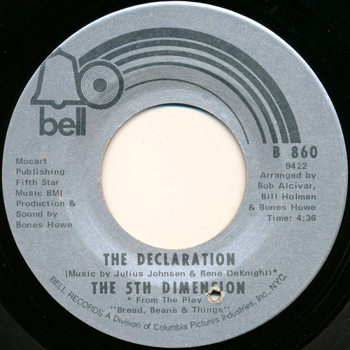 The 5th Dimension* - The Declaration / Medley: A Change Is Gonna Come/People Gotta Be Free (7", Single)