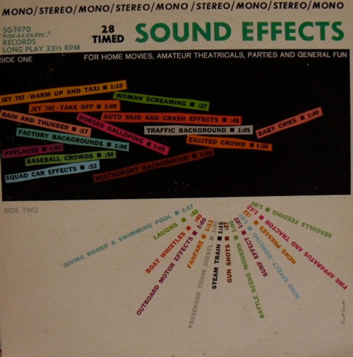 No Artist - 28 Timed Sound Effects - Realistic, Realistic - 50-1970, DLP-166 - LP, Mono 722457898