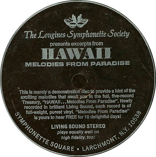 Unknown Artist - Excerpts From Hawaii: Melodies From Paradise (Flexi, 7", S/Sided, Smplr)