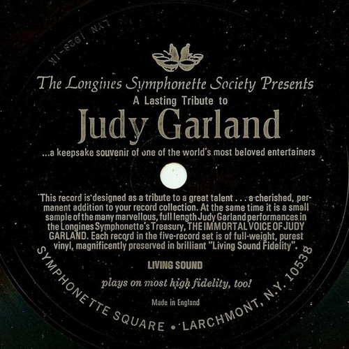 Judy Garland - The Longines Symphonette Society Presents A Lasting Tribute To Judy Garland  (Flexi, 7", S/Sided)