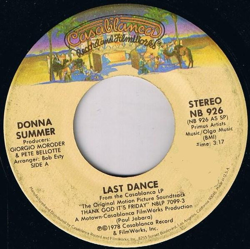 Donna Summer - Last Dance - Casablanca - NB 926 - 7", Single, SP  730411509