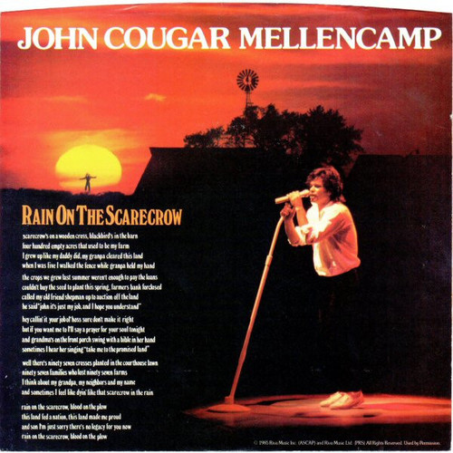 John Cougar Mellencamp - Rain On The Scarecrow (7", Single, 49)