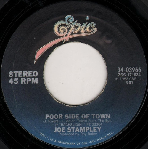 Joe Stampley - Poor Side Of Town (7", Single, Styrene, Pit)