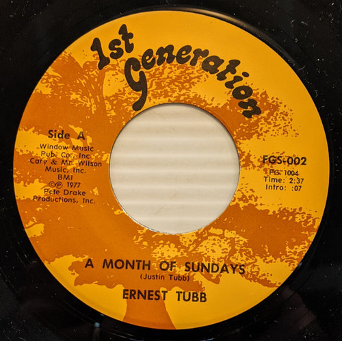 Ernest Tubb - A Month Of Sundays (7", Single)