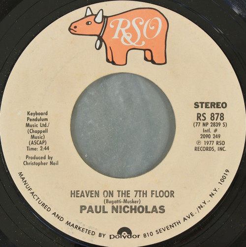 Paul Nicholas - Heaven On The 7th Floor (7", Single, Styrene, Pit)