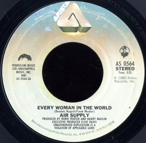 Air Supply - Every Woman In The World / Having You Near Me (7", Single)