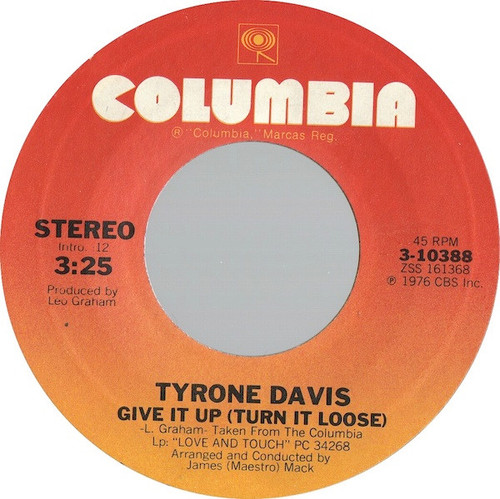 Tyrone Davis - Give It Up (Turn It Loose) (7", Styrene, Pit)