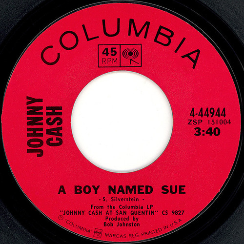 Johnny Cash - A Boy Named Sue / San Quentin - Columbia - 4-44944 - 7", Single, Styrene, Pit 751230258