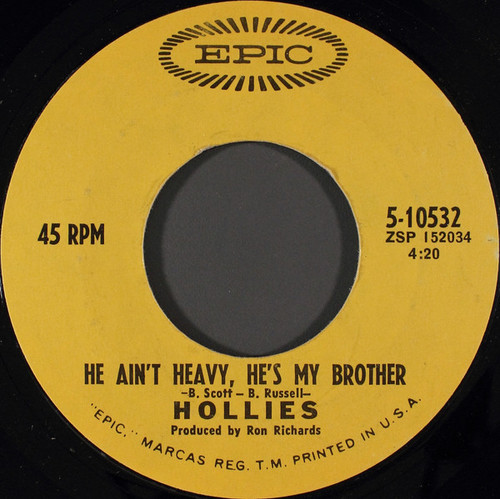 The Hollies - He Ain't Heavy, He's My Brother - Epic - 5-10532 - 7", Pit 754388509