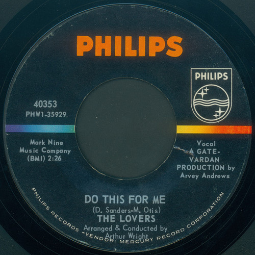 The Lovers (8) - Do This For Me / Someone (7", RP, Styrene)
