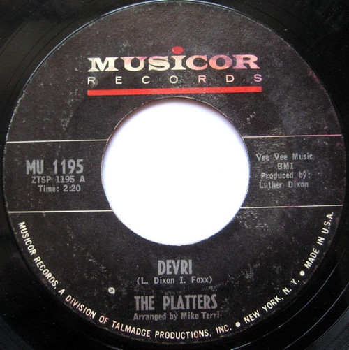The Platters - Devri / Alone In The Night (Without You) (7", Single, Mono, Styrene)