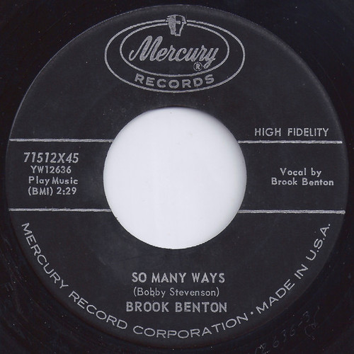 Brook Benton - So Many Ways - Mercury - 71512X45 - 7", Single 757588704