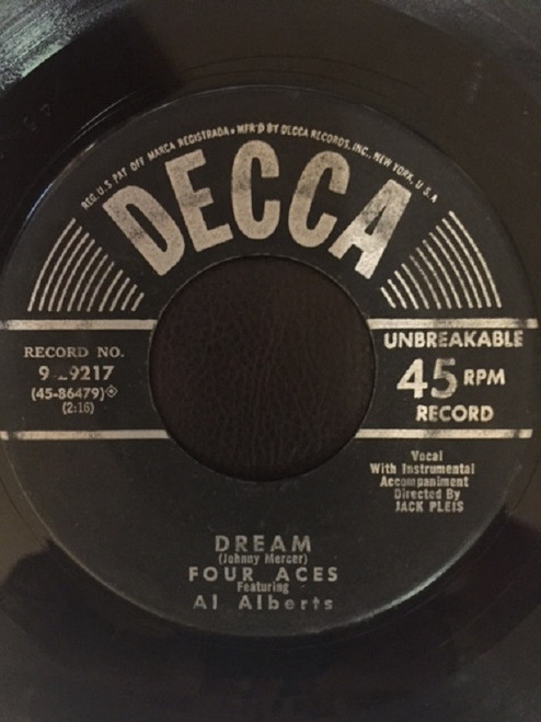 Four Aces* Featuring Al Alberts - It Shall Come To Pass / Dream (7", Single)