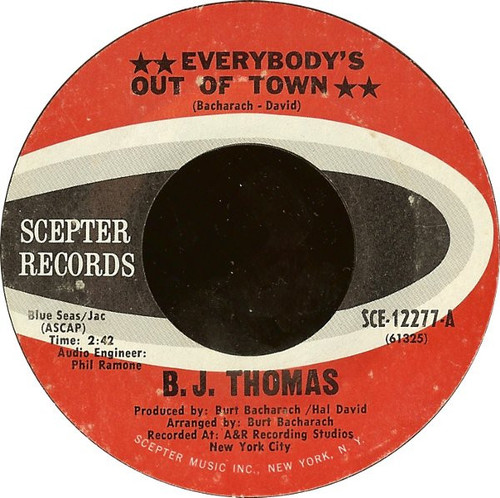 B.J. Thomas - Everybody's Out Of Town (7", Single)