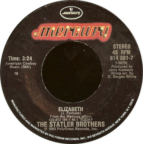 The Statler Brothers - Elizabeth (7", 19 )