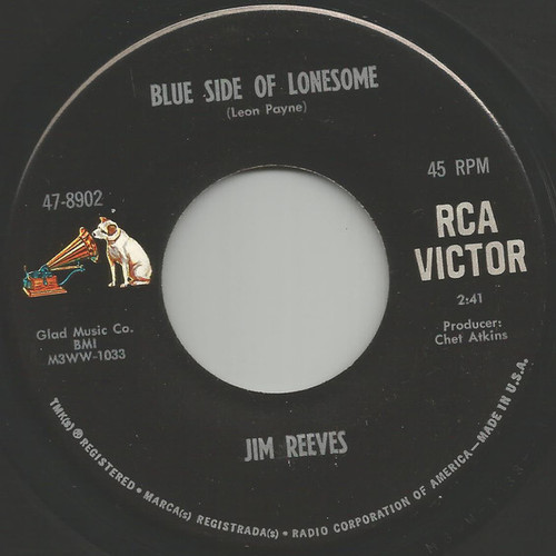 Jim Reeves - Blue Side Of Lonesome / It Hurts So Much (To See You Go) (7")