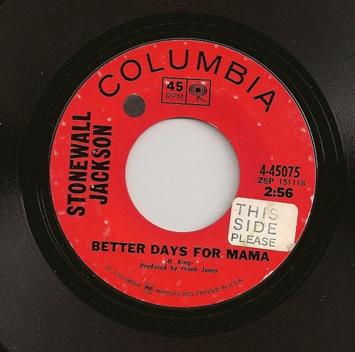 Stonewall Jackson - Better Days For Mama / The Harm You've Done (7", Single)