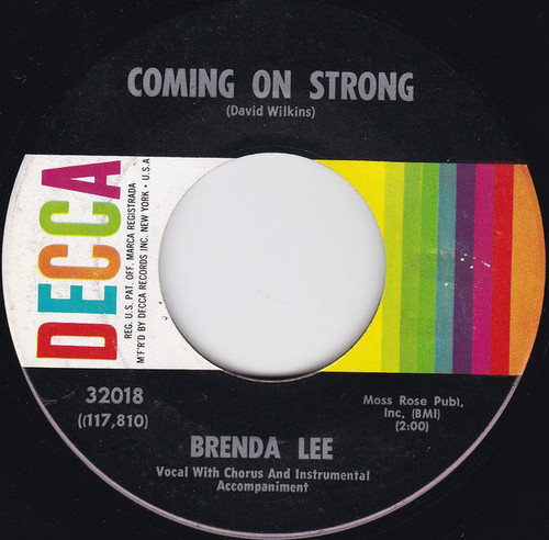 Brenda Lee - Coming On Strong / You Keep Coming Back To Me (7", Single, Glo)