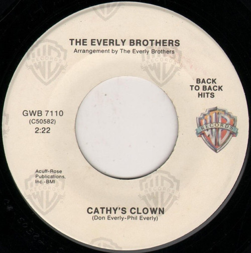 The Everly Brothers* - Cathy's Clown / So Sad (To Watch Good Love Go Bad) (7", Single, RE)