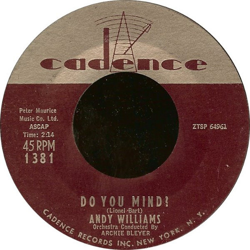 Andy Williams - Do You Mind? (7", Single, Mono, Styrene)