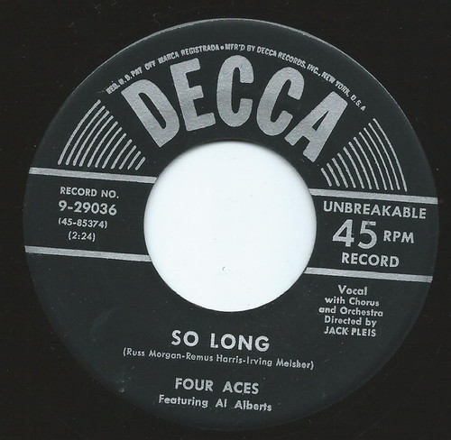 Four Aces* - So Long (7", Single)