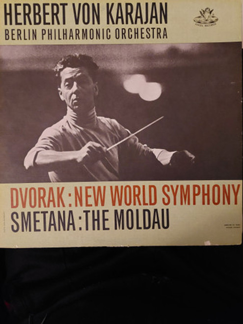Dvořák* / Smetana*, Herbert Von Karajan, Berlin Philharmonic Orchestra* - 'New World' Symphony / The Moldau (LP, Mono, Dow)