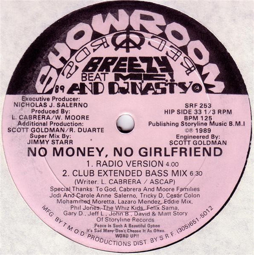 Breezy Beat M.C.* & D.J. Nasty* - No Money, No Girlfriend (12")