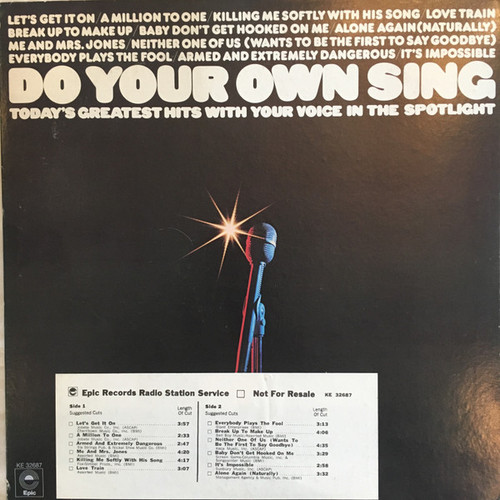 Various - Do Your Own Sing:  Today's Greatest Hits With Your Voice In The Spotlight (LP, Comp)