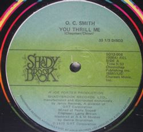 O. C. Smith* - You Thrill Me / Everything's Changed (12")