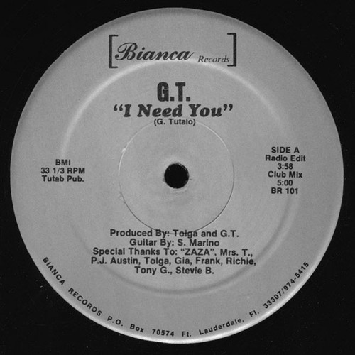 G.T. (2) - I Need You (12")