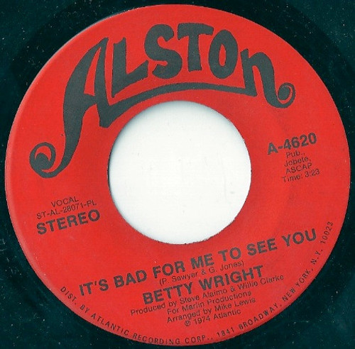 Betty Wright - It's Bad For Me To See You (7", PL)