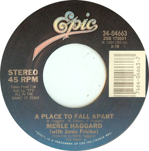 Merle Haggard - A Place To Fall Apart (7", Styrene, Car)