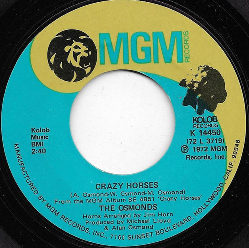 The Osmonds - Crazy Horses (7", Single)