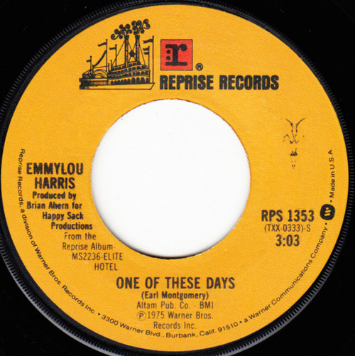 Emmylou Harris - One Of These Days / Till I Gain Control Again (7", Jac)