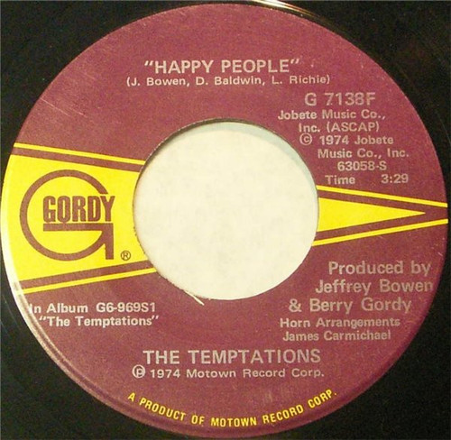 The Temptations / The Temptations Band - Happy People / Happy People (Instrumental) (7", Single)