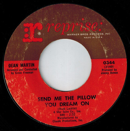 Dean Martin - Send Me The Pillow You Dream On (7", Styrene, Ter)