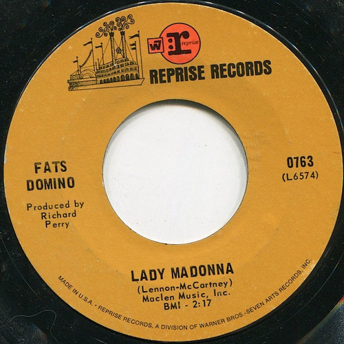 Fats Domino - Lady Madonna / One For The Highway (7", Styrene, San)