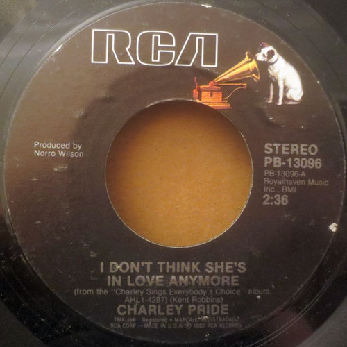 Charley Pride - I Don't Think She's In Love Anymore (7", Styrene)