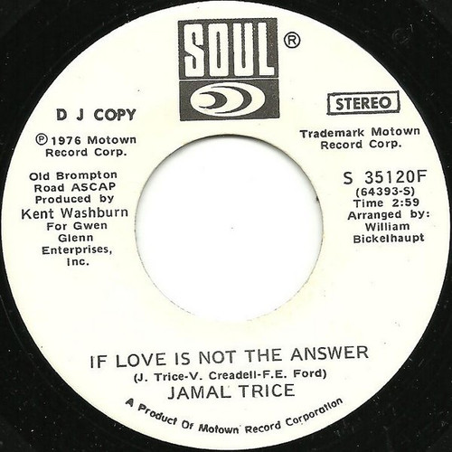 Jamal Trice - If Love Is Not The Answer (7", Single, Promo)