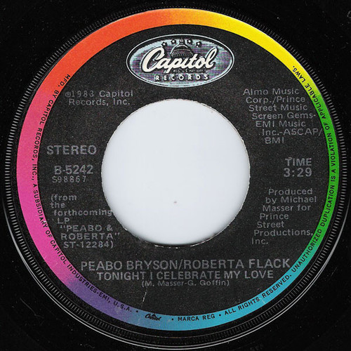 Peabo Bryson / Roberta Flack - Tonight I Celebrate My Love (7", Win)
