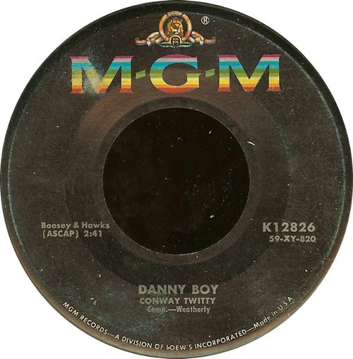 Conway Twitty - Danny Boy / Halfway To Heaven - MGM Records - K12826 - 7", Single, RE 796907923