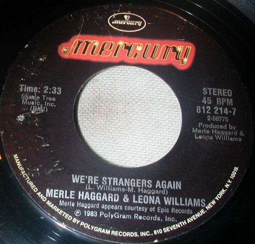 Merle Haggard, Leona Williams - We're Strangers Again (7", Single)