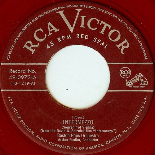 Boston Pops Orchestra* ; Arthur Fiedler - Intermezzo (Souvenir Of Vienna) (7", Red)