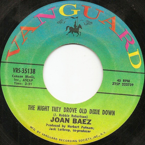 Joan Baez - The Night They Drove Old Dixie Down (7", Single)