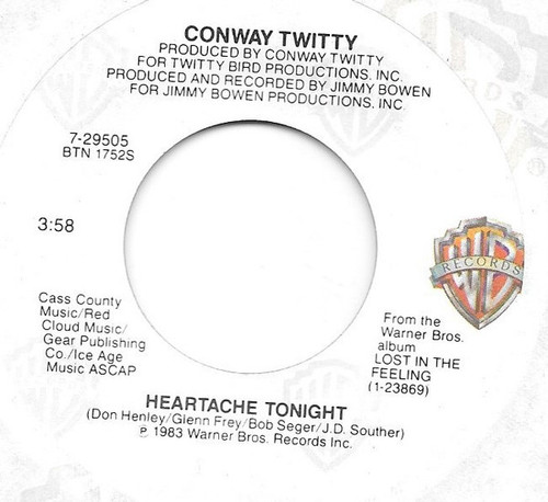 Conway Twitty - Heartache Tonight - Warner Bros. Records - 7-29505 - 7" 798333914