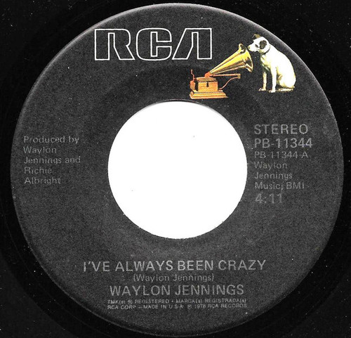 Waylon Jennings - I've Always Been Crazy / I Never Said It Would Be Easy - RCA - PB-11344 - 7", Single, Ind 798349284