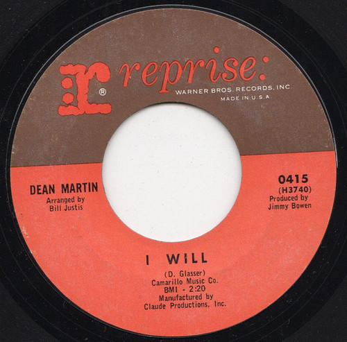 Dean Martin - I Will (7", Styrene, Ter)