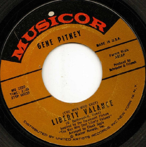 Gene Pitney - (The Man Who Shot) Liberty Valance  (7", Single, Mon)